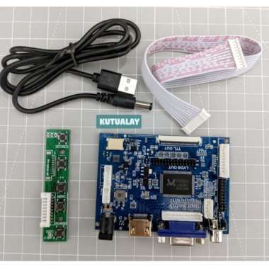 BOARD LCD TTL 50 PIN LVDS HDMI VGA AV +Tombol+Kabel