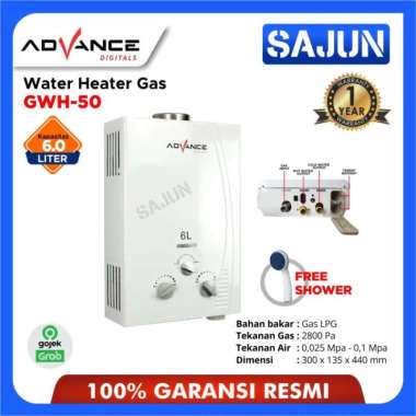 ADVANCE WATER HEATER GAS 6 LITER GWH-60 PEMANAS AIR GAS GWH60 GWH 50