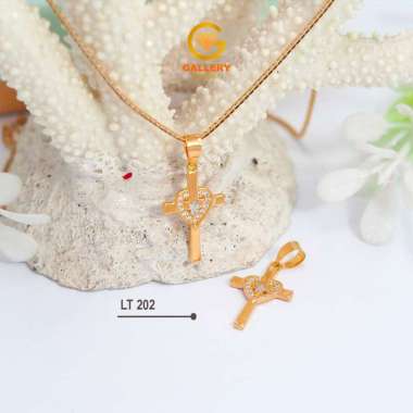 Liontin Emas 8K Gold (375) LT 202 Liontin Salib with Love Kadar 8K atau 375