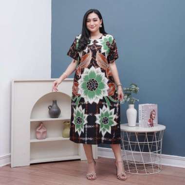 Daster Batik Prass - Daster Busui LD 108 - Atasan Wanita - Batik Motif Abstrak Kekinian HILDA HIJAU