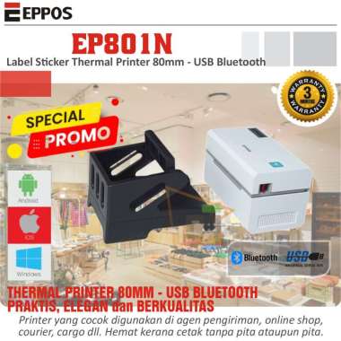 Eppos Sticker Thermal Barcode Printer EP801N 80mm USB Bluetooth