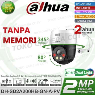 PTZ IP CAMERA DAHUA 2MP KAMERA CCTV 360 POE FULL COLORVU AUDIO TANPA MEMORY