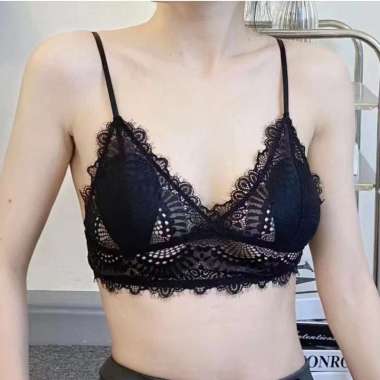 Bra Seksi Wanita BH Pakaian Dalam Renda Bikini Cantik Tanpa Kawat Transparan Impor Korean Jepang Hit