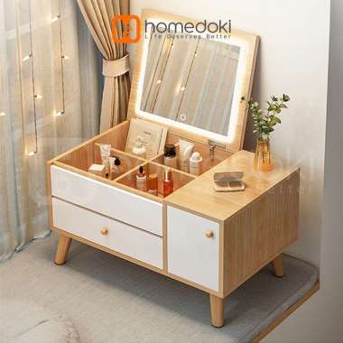 Homedoki Meja Rias Cermin / Meja Rias Lampu Minimalis / Meja Rias LED / tolet meja rias / Meja Rias 