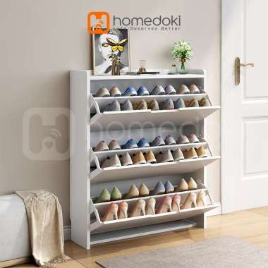 Homedoki Shoes Cabinet / Shoes Kabinet Multifungsi / Lemari Kabinet Kayu Minimalis / Lemari Rak Sepa