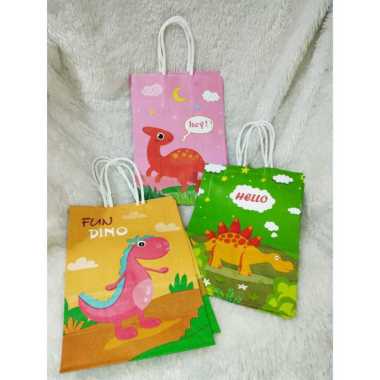 Paper bag / Tas kertas Fancy Vis-1 Motif Uk 21x15cm, Motif Dino