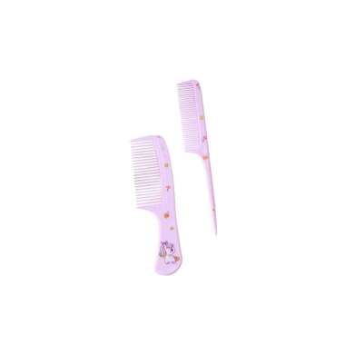 ONE-C1021 Sisir Anak Set Isi 2pcs Karakter Kartun Lucu / Sisir Rambut Gagang Plastik 2IN1 / Hair Com