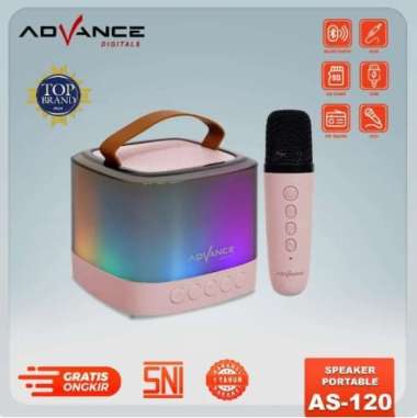 Advance Speaker mini bluetooth AS-120 free 1 mic karaoke Bluetooth PINK