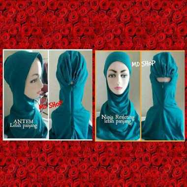 NINJA RESLETING bahan kaos dengan resleting bagian belakang||daleman hijab army