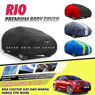 PREMIUM Body Cover Mobil Kia-Rio Sarung Mobil Kia Rio Mantel anti air - Putih Putih