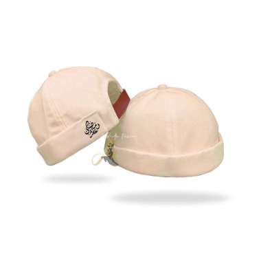 VERISY TOPI CAP MIKIHAT CUSTOM TULISAN Arab Ramadhan krem