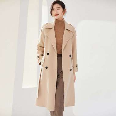 Jas Long Coat Cewe Long Coat Blazer Korean Style Wanita XXL black