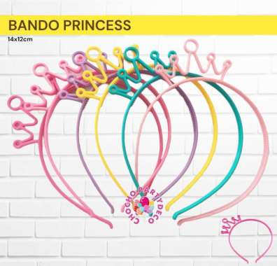 Bando Mahkota PRINCESS Warna / Bando Ulang Tahun / Bando Plastik Putri Raja Kuning