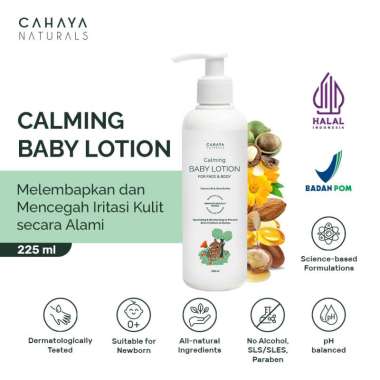 Calming Baby Lotion (Sensitive Skin &amp; Eczema) 225ml Cahaya Naturals - Lotion Wajah dan Badan Bayi dengan Kulit Sensitif &amp; Eksim
