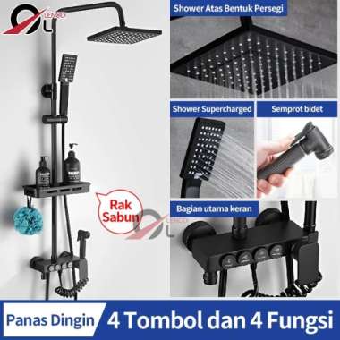 shower kamar mandi satu set 4 Dala New 4 key- hitam