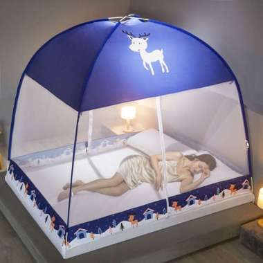 Kelambu Tidur Kelambu Lipat Anti Nyamuk Kelambu Pelajar Kelambu Lipat Murah Biru-B 120*200CM