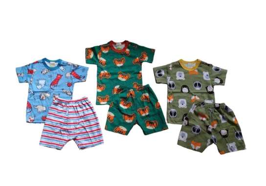 Setelan Baju anak VELVET motif cowok RANDOM M