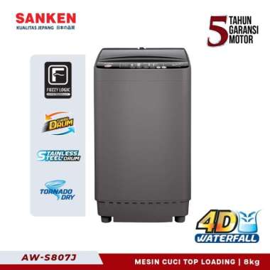 Sanken AW-S807 Mesin Cuci 1 Tabung 8Kg Top Loading