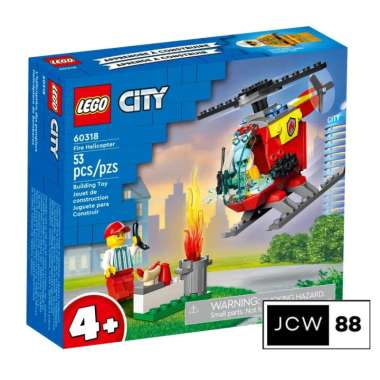 Lego 60318 City Fire Helicopter Mainan Anak Helikopter pemadam kebakaran multi