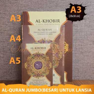 Al Quran TAJWID JUMBO Al Khobir A3 Terjemah dan Translit Latin Perkata Multicolor