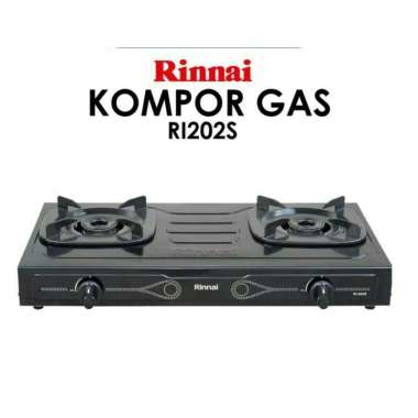 RINNAI RI-202 S KOMPOR GAS 2 TUNGKU SUN BURNER / KOMPOR GAS RINNAI RI202S / KOMPOR RINNAI RI 202 S