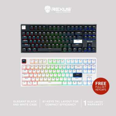 Rexus Keyboard Daiva D87 Outemu Blue Putih