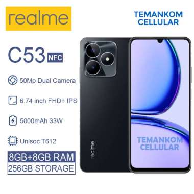 Realme C53 NFC 16GB RAM 8+8 Extend 6/128 6GB 128GB 33W Garansi RESMI Hitam