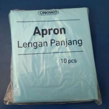 Apron Medis Celemek Plastik PE APD Disposable Biru