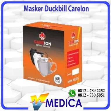 Masker CareIon Duckbill Garis CareIon 3ply Earloop - isi 50pcs Hitam