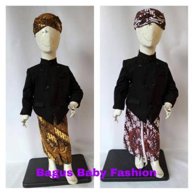Beskap Solo Anak Set Jarik Blangkon Warna Hitam S Hitam