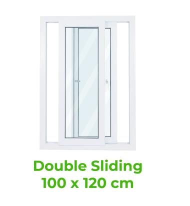 Jendela Sliding Geser Double Casement UPVC Premium Warna Putih Minimalis