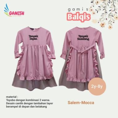 Gamis anak katun toyobo premium baju muslim anak perempuan lebaran SALEM MOCA - XL