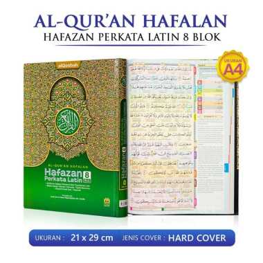 ALQURAN HAFAZAN PERKATA LATIN A4 / AL QURAN TERJEMAH / AL QURAN TAJWID WARNA / AL QURAN LATIN Hijau