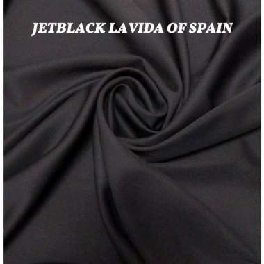 BAHAN KAIN HITAM IMPORT /JET BLACK LAVIDA SUPER PREMIUM /JETBLACK LAVIDA POTONGAN/JET BLACK LAVIDA H