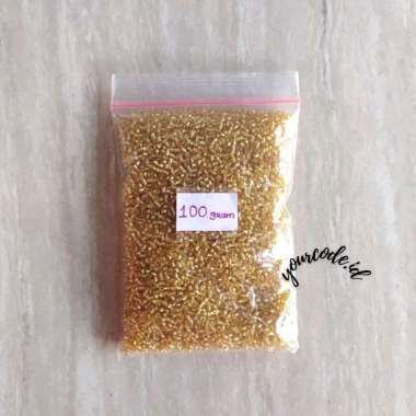 MANIK MANIK BEADS PASIR CINCIN KALUNG WARNA EMAS 100 GRAM 100 gram Emas