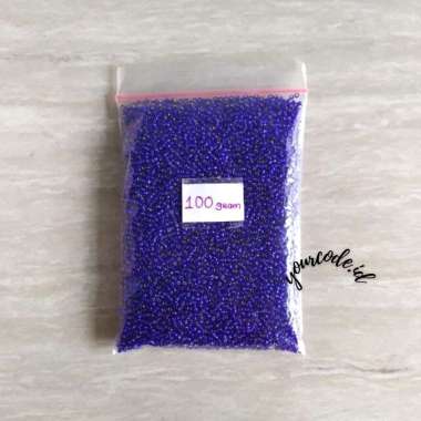 MANIK MANIK BEADS PASIR CINCIN KALUNG WARNA EMAS 100 GRAM 100 gram Biru