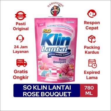 Promo Harga So Klin Pembersih Lantai Merah Rose Bouquet 780 ml - Blibli