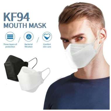 Masker Korea KF94 KF 94 4 Ply Isi 10 pcs Disposable Masker hitam