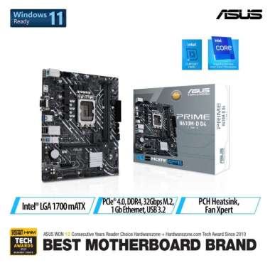 ASUS PRIME H610M-D D4-CSM Intel H610 LGA 1700 Micro ATX Motherboard