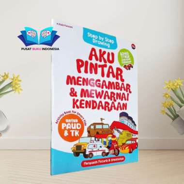 BUKU AKTIVITAS ANAK BELAJAR MENGGAMBAR MEWARNAI ANAK TK PAUD TEMA KENDRAAN