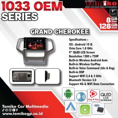 Head Unit Android Tomiko 1033 OEM Series for JEEP Grand Cherokee