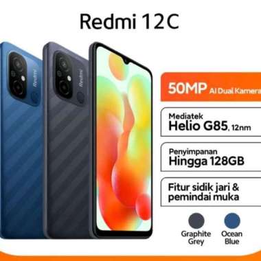 Xiaomi Redmi 12C (3GB/32GB) | (4GB/64GB) | (4GB/128GB) MediaTek Helio G85 50MP AI Dual 4/128GB Blue