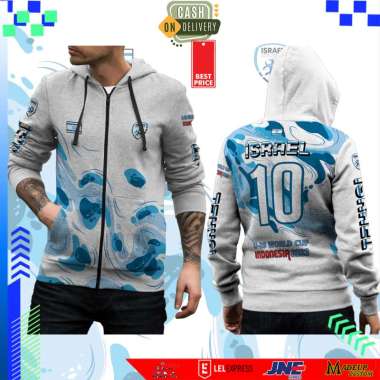 BONANJA-Jaket Sweater Hoodie Israel 3D Fullprint Terbaru dan Termurah Art 1 ZIPPER (RESLETING) L