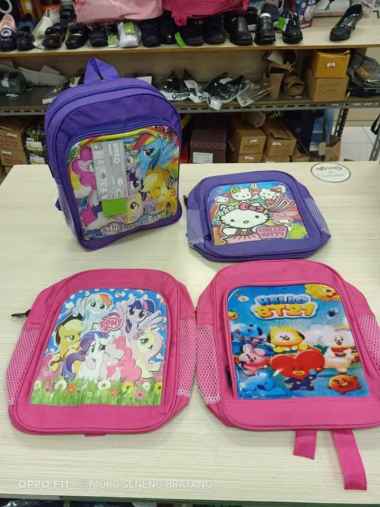Tas sekolah ransel PG Perempuan gambar karakter BT21 hello kitty pony pink - BT21