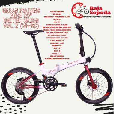 SEPEDA LIPAT URBAN FOLDING BIKE 20 INCHI UNITED ORION VOL 2 (WH-RD)