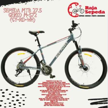 SEPEDA MOUNTAIN BIKE MTB GENIO 27.5 M572 3x9 SPEED (GY-RD-WH)
