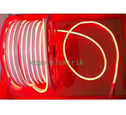 Lampu Strip LED Flexible 5 Meter + Soket / Lampu Neon Flex Merah