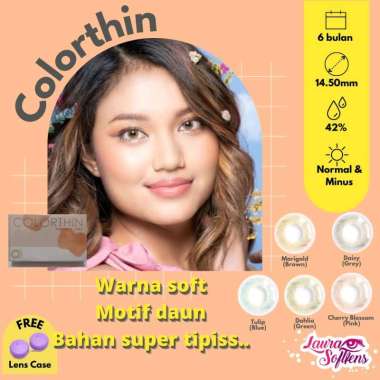 Softlens X2 Colorthin 14.50 mm Aspheric Uv Blocker anti uv Cherry Blossom Marigold Daisy Dahlia Tuli