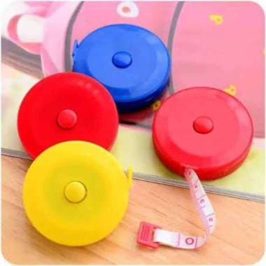 meteran mini baju pinggang 1,5 meter pita alat pengukur mini roll putar pengukur kain warna random