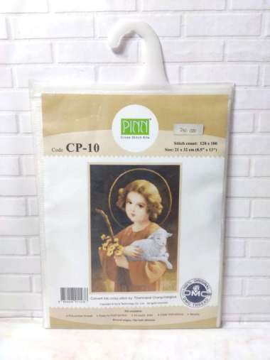 Paket Sulam Kristik Strimin Ori PINN CP-10 Kanak Yesus Religius Domba